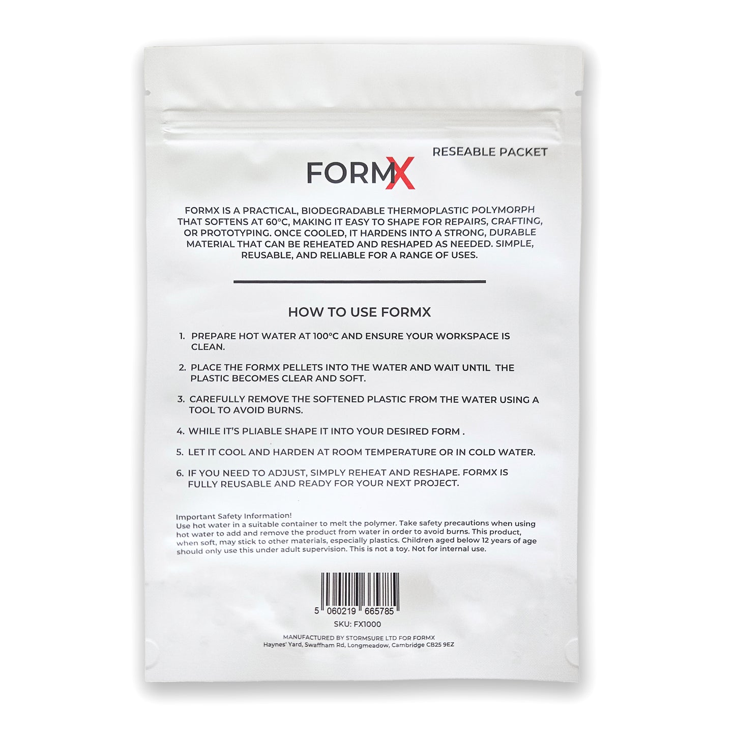 FormX Moldable Plastic Pellets – 1kg