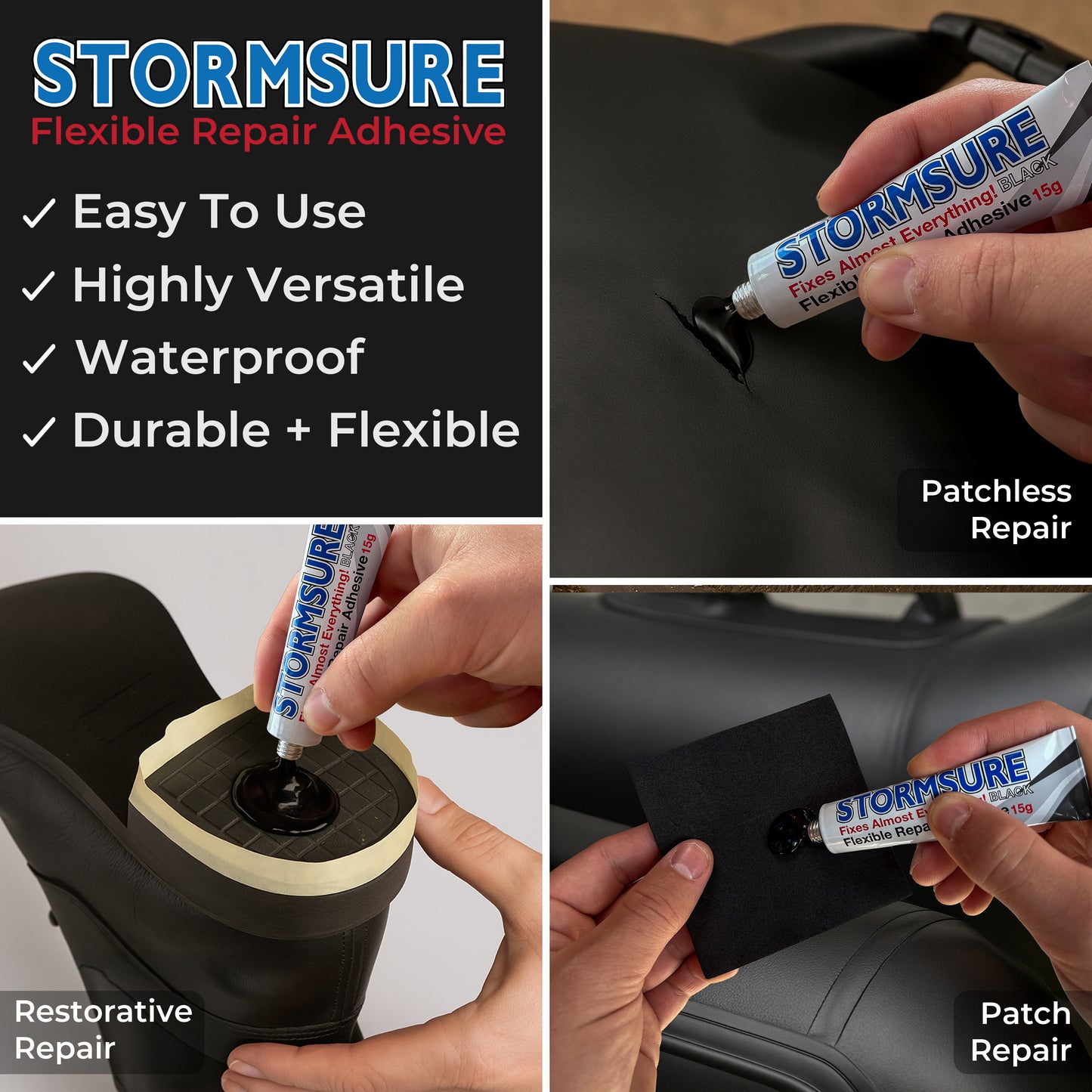 Stormsure Flexible Repair Adhesive - 15g (Black)