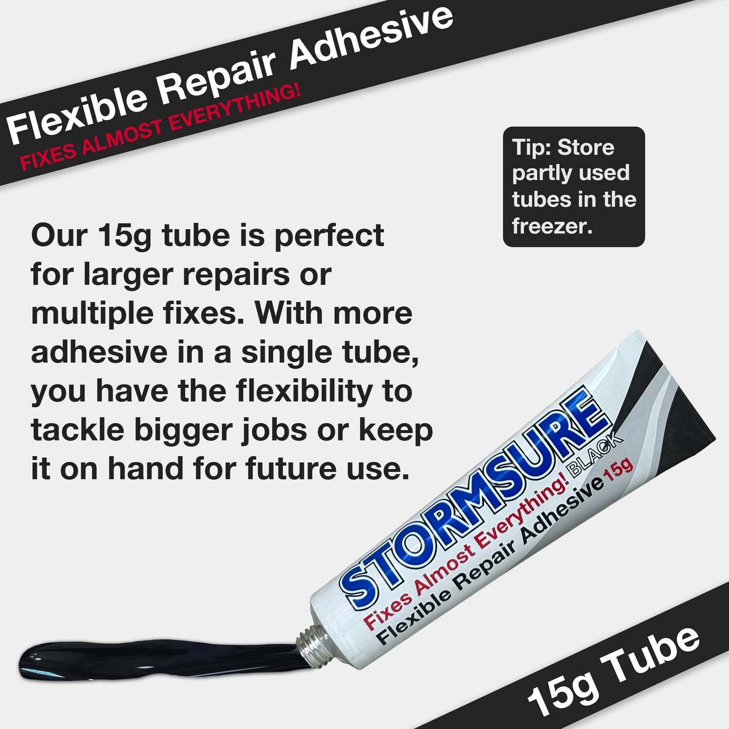 Stormsure Flexible Repair Adhesive - 15g (Black)