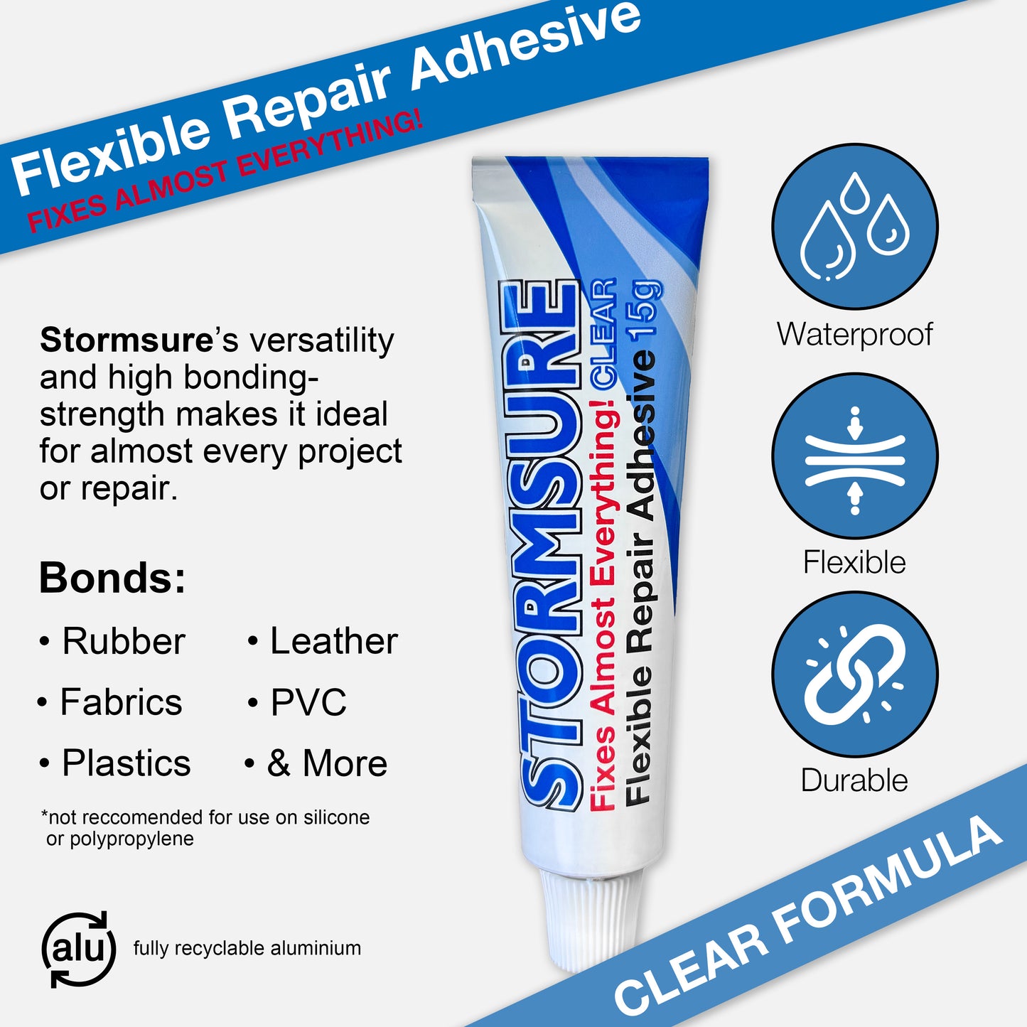 Stormsure Flexibler Reparaturkleber – 15 g (transparent)