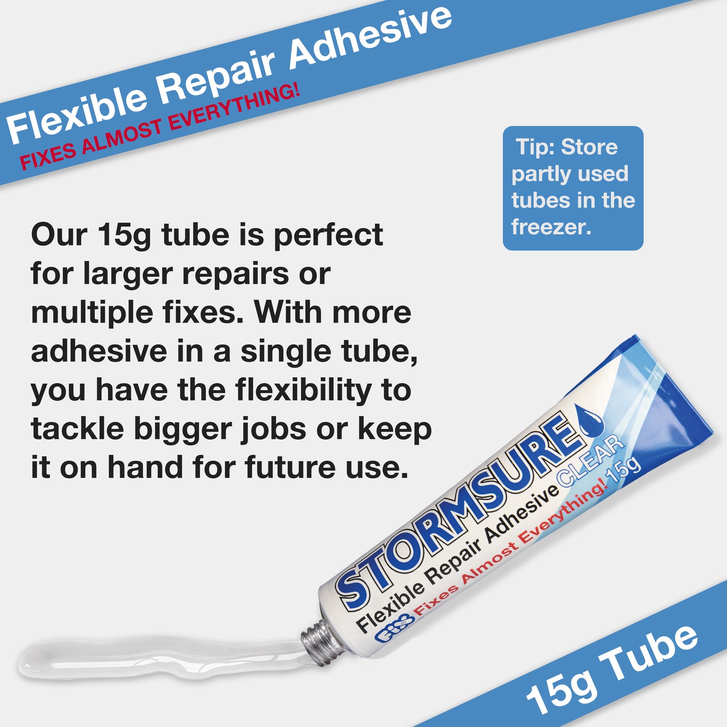 Stormsure Flexibler Reparaturkleber – 15 g (transparent)