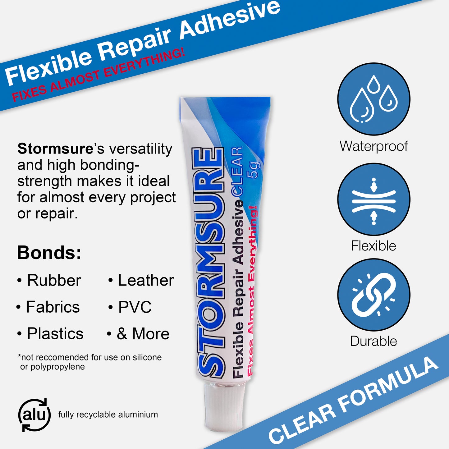 Stormsure Flexible Repair Adhesive - 3x5g (Clear)