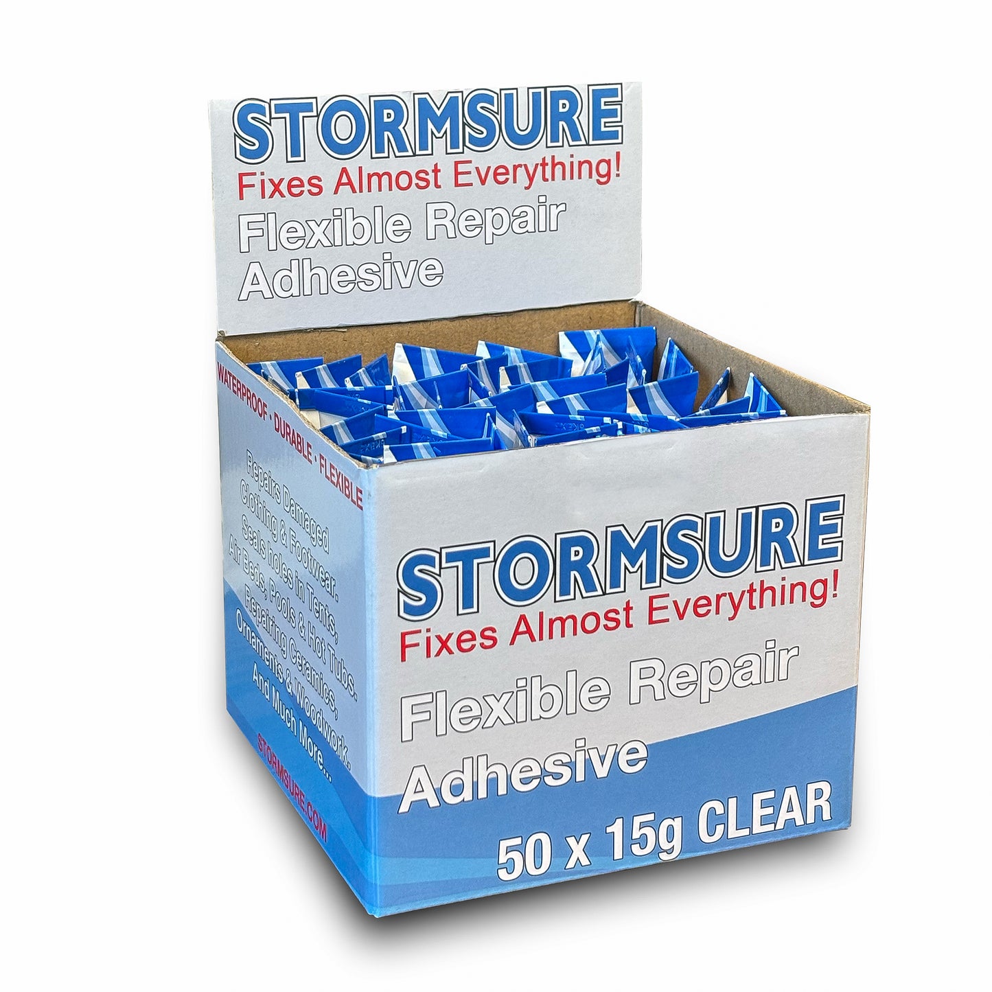 Stormsure Flexible Repair Adhesive - 15g (Clear) Box of 50