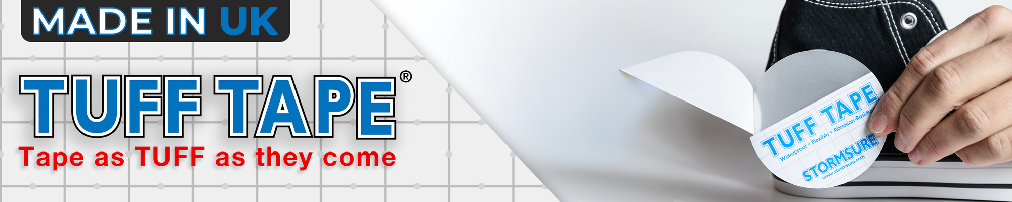 TUFF Tape waterproof repair tape sealing rips, leaks and punctures on tents and inflatables